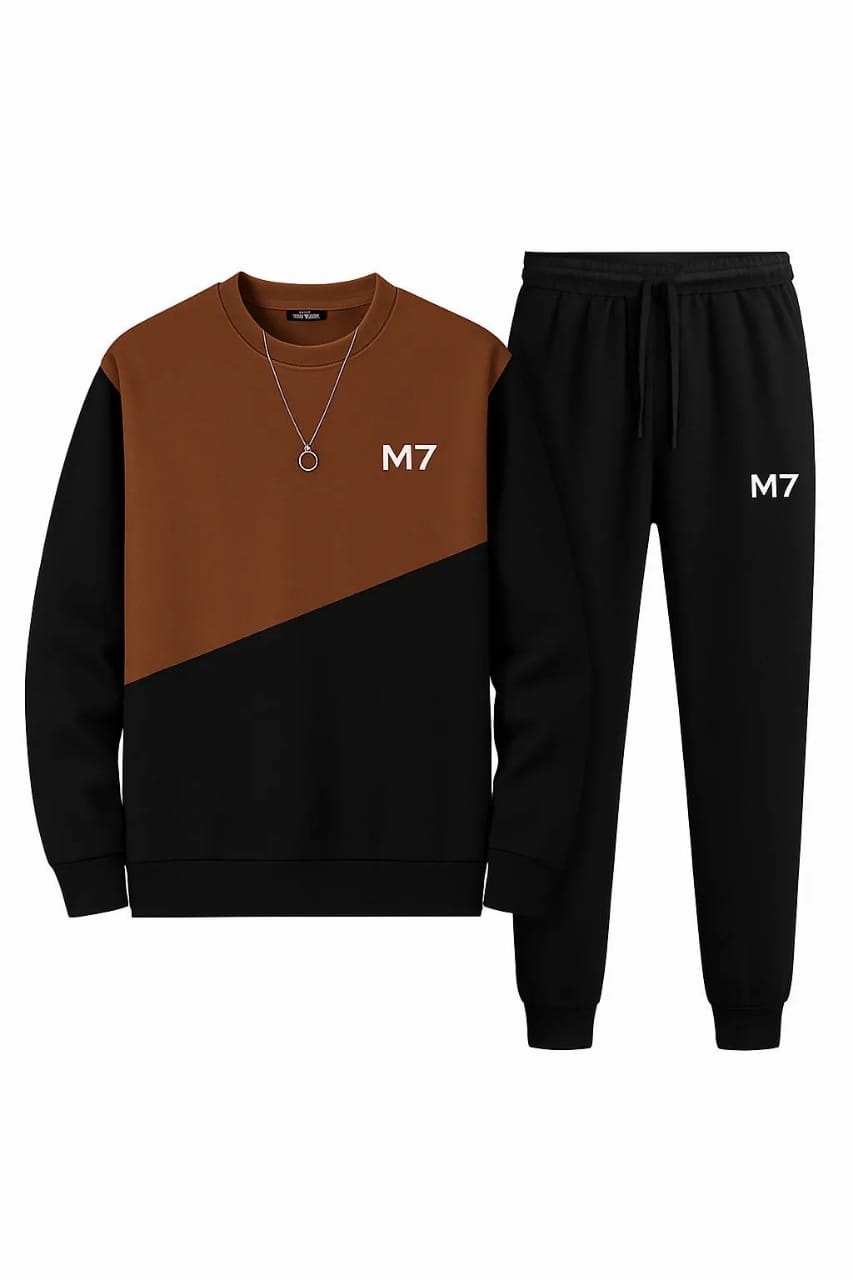 2Pcs Mens Fleece Printed Track Suit
