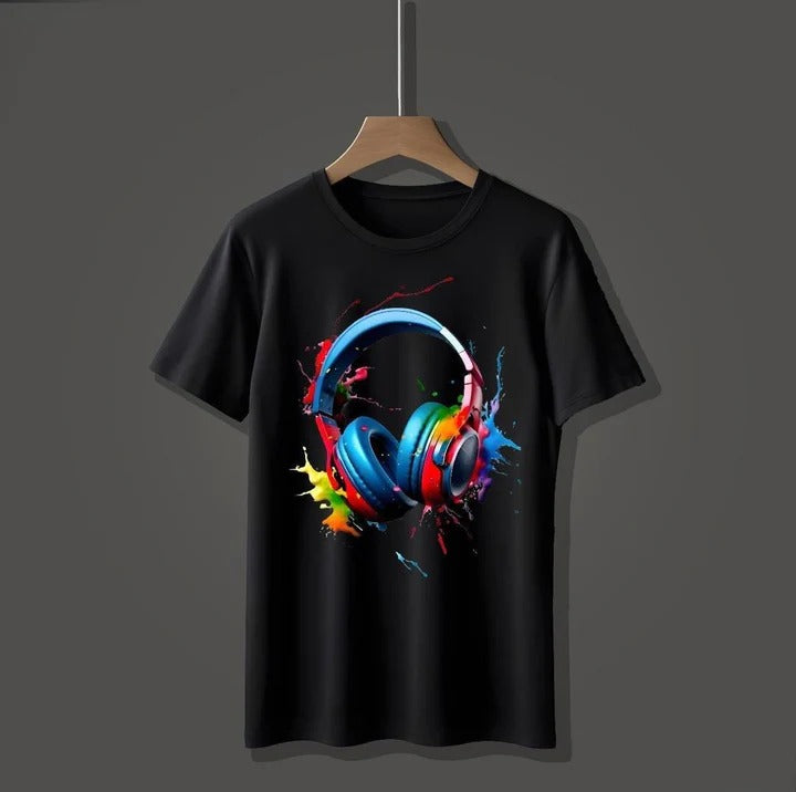 Men's Graphic Sublimation Jersey T-Shirt - 1 Pc Round Neck in Black