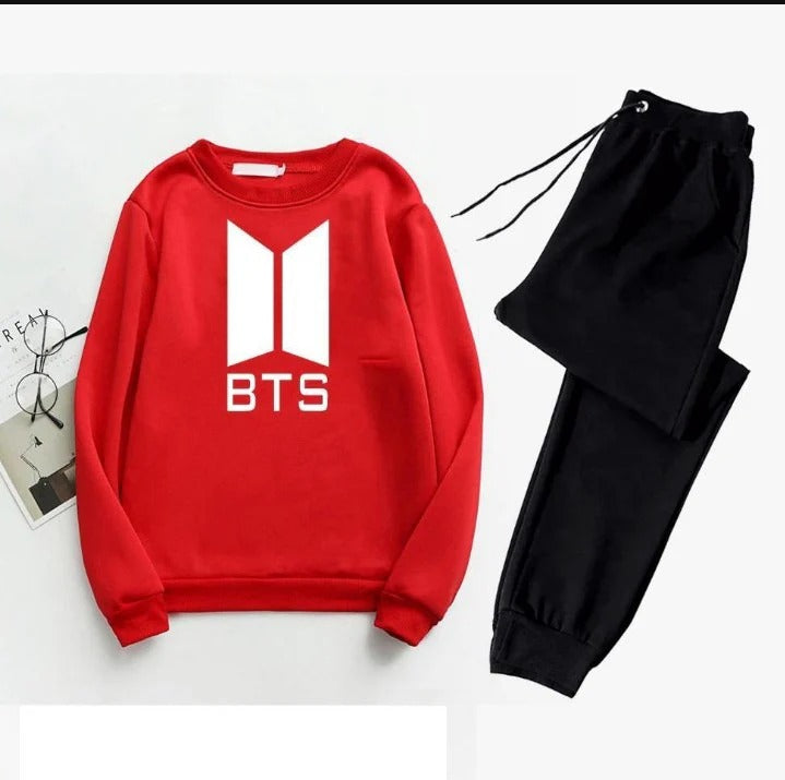 Men's Printed Polyester Track Suit - 2 Pcs Set (Sweatshirt & Trouser)