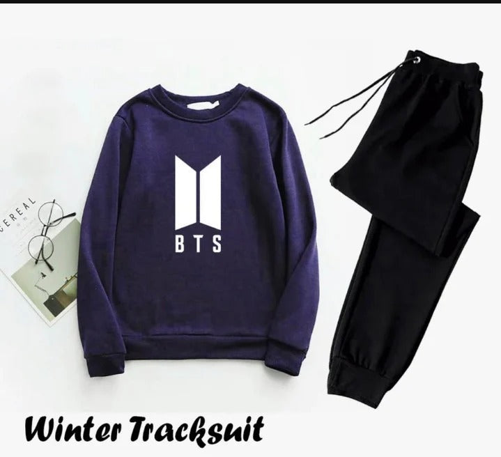 Men's Printed Polyester Track Suit - 2 Pcs Set (Sweatshirt & Trouser)