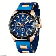 Men's Fashionable Silicone Strap Watch Multifunctional Calendar Sports Watch Wholesale One Piece Agency Shipment